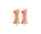 Folieballon 11 jaar Rosé Goud 41cm