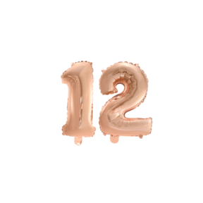 Folieballon 12 jaar Rosé Rosé Goud 41cm