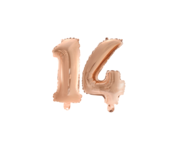 Folieballon 14 jaar Rosé Goud 41cm