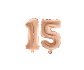 Folieballon 15 jaar Rosé Goud 41cm
