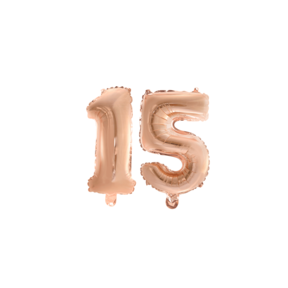 Folieballon 15 jaar Rosé Rosé Goud 41cm