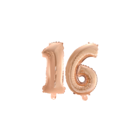 Folieballon 16 jaar Rosé Rosé Goud 41cm