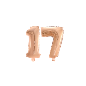 Folieballon 17 jaar Rosé Rosé Goud 41cm