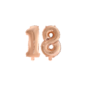 Folieballon 18 jaar Rosé Rosé Goud 41cm