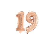 Folieballon 19 jaar Rosé Goud 41cm