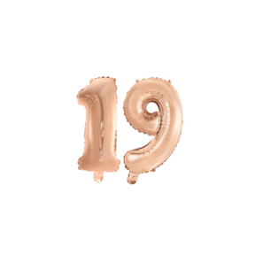 Folieballon 19 jaar Rosé Rosé Goud 41cm