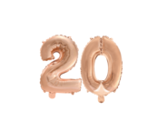 Folieballon 20 jaar Rosé Goud 41cm Folieballon 20 jaar Rosé Goud 41cm