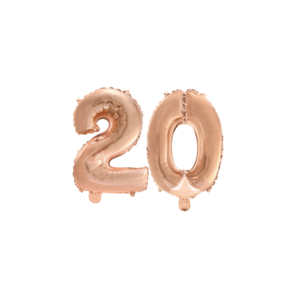 Folieballon 20 jaar Rosé Rosé Goud 41cm