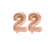 Folieballon 22 jaar Rosé Goud 41cm