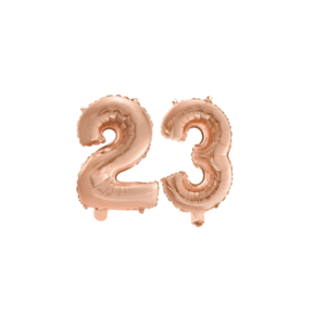 Folieballon 23 jaar Rosé Rosé Goud 41cm