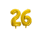 Folieballon 26 jaar Goud 41cm