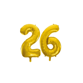 Folieballon 26 jaar Goud 41cm