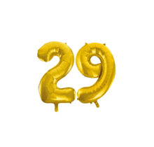 Folieballon 29 jaar Goud 41cm