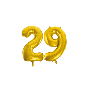 Folieballon 29 jaar Goud 41cm