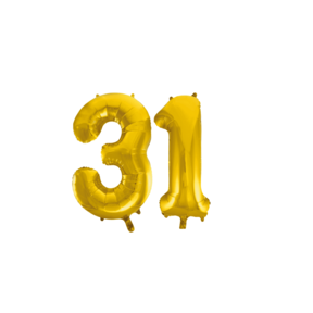 Folieballon 31 jaar Goud 41cm