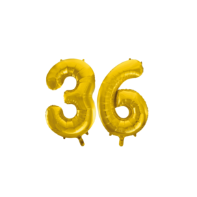 Folieballon 36 jaar Goud 41cm