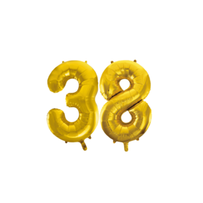 Folieballon 38 jaar Goud 41cm