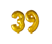 Folieballon 39 jaar Goud 41cm