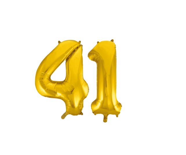 Folieballon 41 jaar Goud 41cm