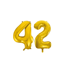 Folieballon 42 jaar Goud 41cm