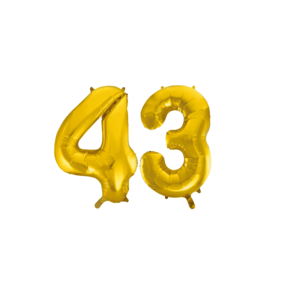 Folieballon 43 jaar Goud 41cm
