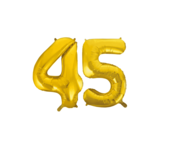 Folieballon 45 jaar Goud 41cm