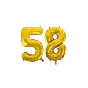 Folieballon 58 jaar Goud 41cm