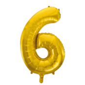 Folieballon 6 jaar Goud 41cm