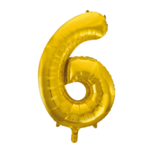 Folieballon 6 jaar Goud 41cm