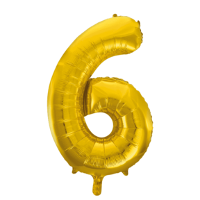 Folieballon 6 jaar Goud 41cm