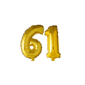 Folieballon 61 jaar Goud 41cm