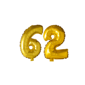 Folieballon 62 jaar Goud 41cm