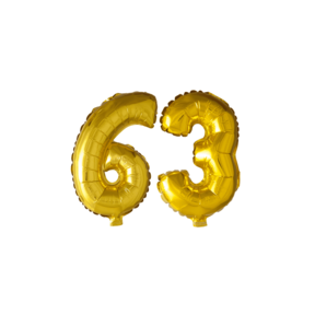 Folieballon 63 jaar Goud 41cm