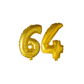 Folieballon 64 jaar Goud 41cm