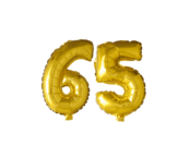 Folieballon 65 jaar Goud 41cm