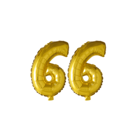 Folieballon 66 jaar Goud 41cm