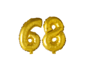 Folieballon 68 jaar Goud 41cm
