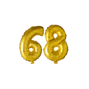 Folieballon 68 jaar Goud 41cm