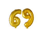 Folieballon 69 jaar Goud 41cm