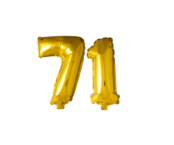 Folieballon 71 jaar Goud 41cm