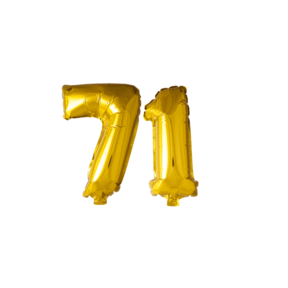 Folieballon 71 jaar Goud 41cm