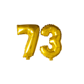 Folieballon 73 jaar Goud 41cm