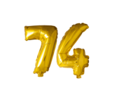Folieballon 74 jaar Goud 41cm Folieballon 74 jaar Goud 41cm