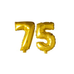 Folieballon 75 jaar Goud 41cm