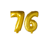 Folieballon 76 jaar Goud 41cm