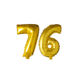 Folieballon 76 jaar Goud 41cm