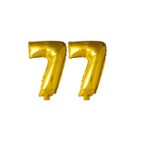 Folieballon 77 jaar Goud 41cm
