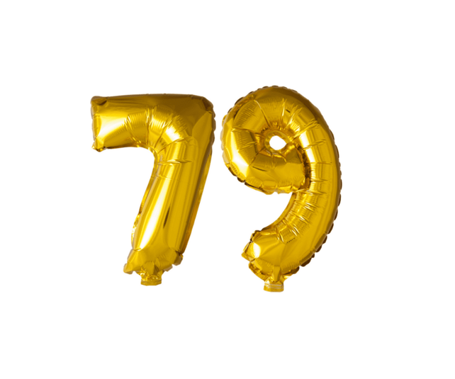 Folieballon 79 jaar Goud 41cm