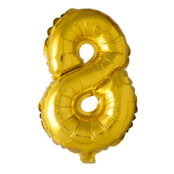 Folieballon 8 jaar Goud 41cm