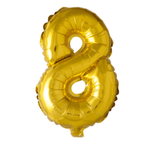 Folieballon 8 jaar Goud 41cm